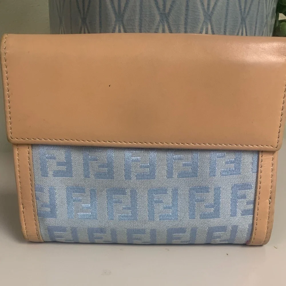 Fendi Zucchino FF Logo Canvas and Leather Wallet - Authentic and GUC - Picture 3 of 16